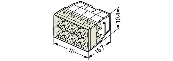 Соединительная клемма для распределительных коробок WAGO 2273-208