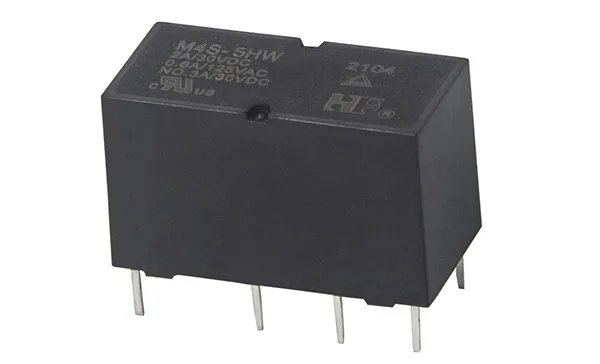 Реле M4S-5HW, 2CO, 3A(30VDC), 5VDC, AgNi, для печатных плат, IP67