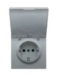 Накладка для розетки Schuko с крышкой, 16A 250 В~, алюминий, серия R98