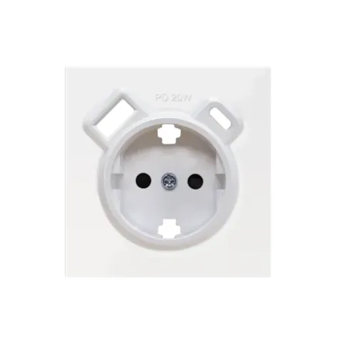 Накладка для розетки Schuko с зарядным устройством USB A+C, с защитными шторками, белый, серия R98