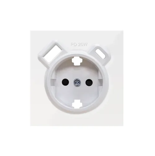 Накладка для розетки Schuko с зарядным устройством USB A+C, с защитными шторками, белый, серия R98