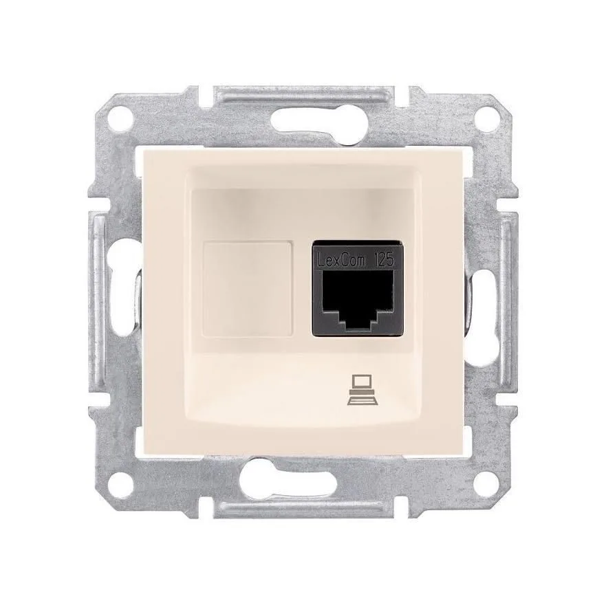 Розетка компьютерная Schneider Electric Sedna, компью роз. кат 5е экр. STP, с приж заж беж