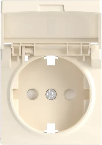 Накладка для розетки Schuko с заземлением, с крышкой, 16A 250 В~, глянцевый кремовый, серия A07