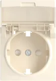 Накладка для розетки Schuko с заземлением, с крышкой, 16A 250 В~, глянцевый кремовый, серия A07
