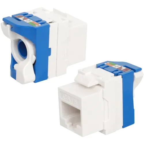 Модуль Keystone Toolless RJ45, cat. 6, UTP, 180 град., белый