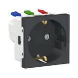 Розетка Schneider Electric Unica, MODULAR с зазем., со штор., с быстроз. клем., 16А 250В, 2мод антр