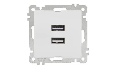 21 - Розетка 2xUSB Type A, белая