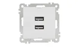 21 - Розетка 2xUSB Type A, белая