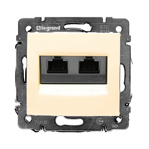 Valena - Розетка 2хRJ-45 UTP CAT5E 8конт., сл.кость