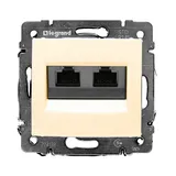 Valena - Розетка 2хRJ-45 UTP CAT5E 8конт., сл.кость
