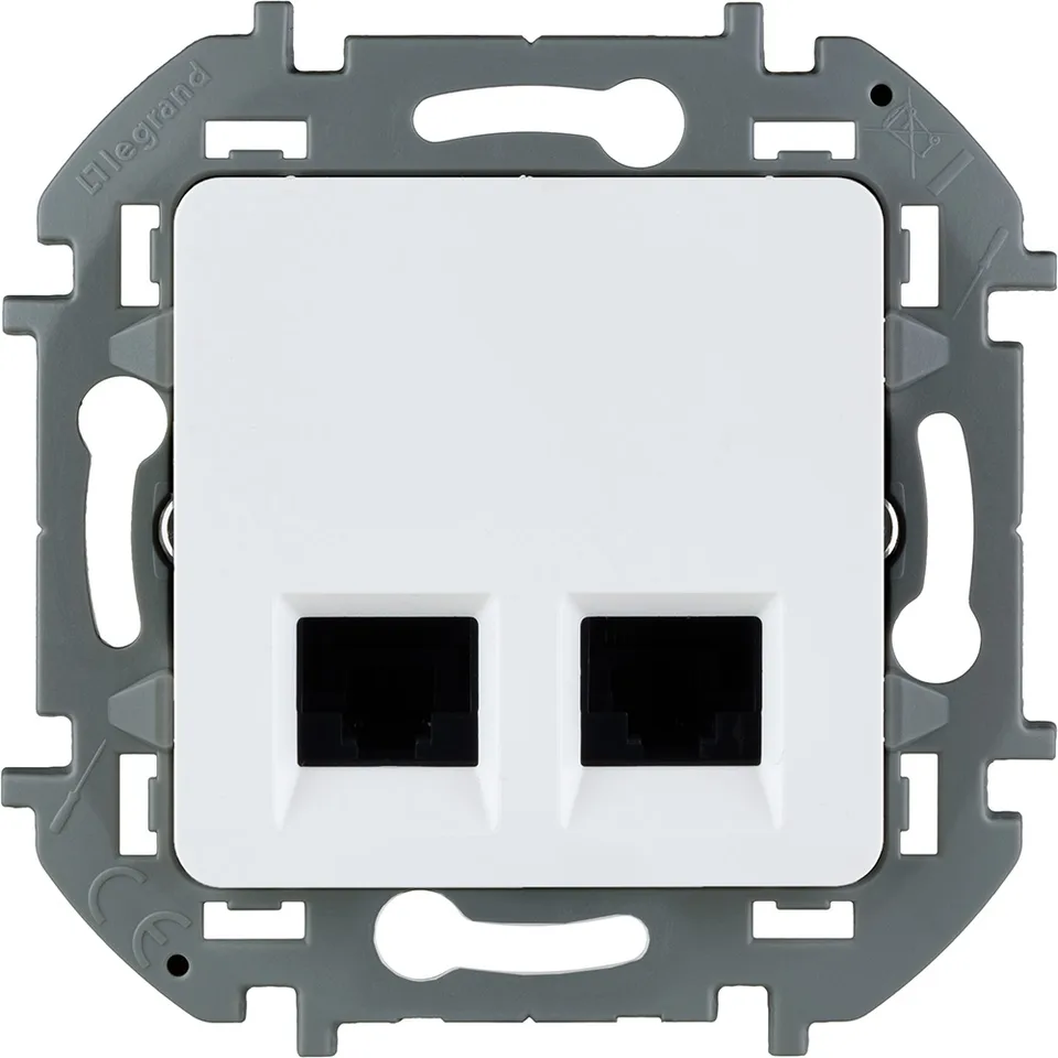 Inspiria - Розетка 2хRJ-45 UTP CAT6 (белый)