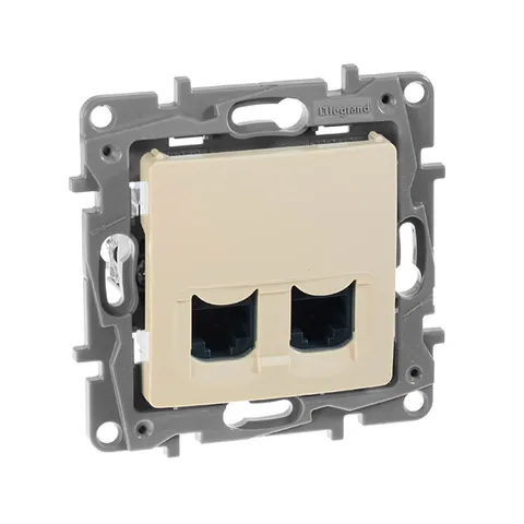 Etika - Розетка 2хRJ-45 UTP CAT6 (сл.кость)
