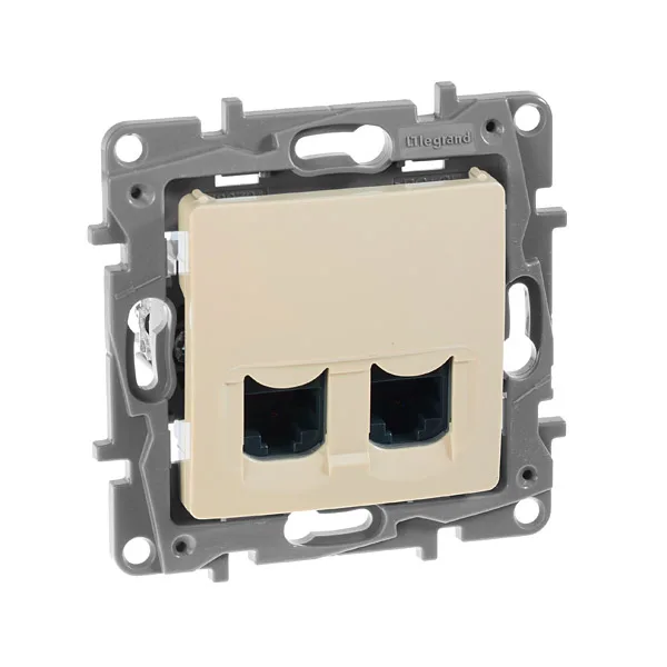 Etika - Розетка 2хRJ-45 UTP CAT6 (сл.кость)