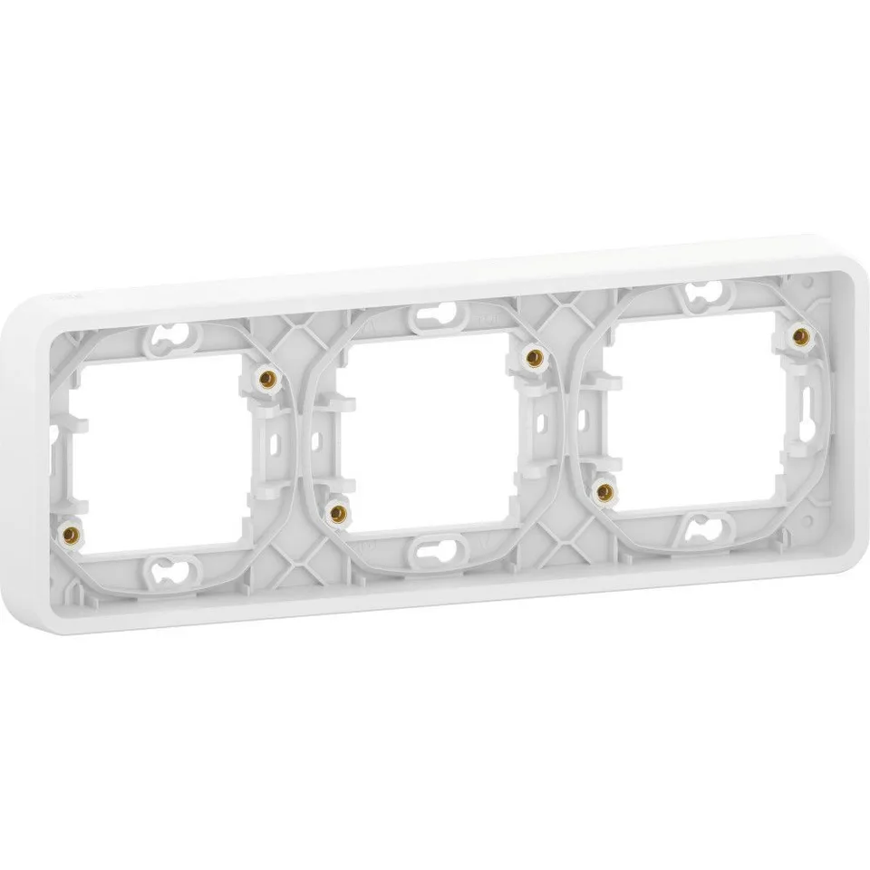 Рамка Schneider Electric Mureva, S, 3-постовая, горизонтальная, белый, IP55
