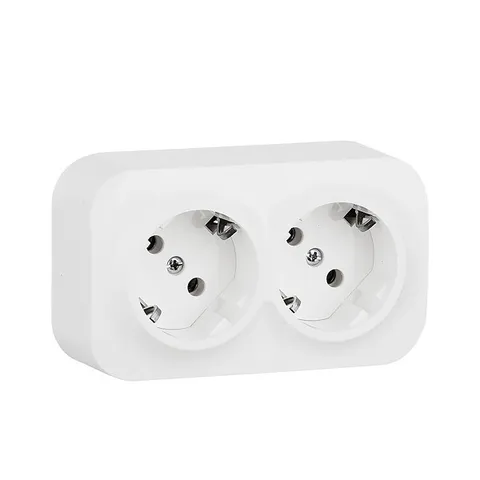 Quteo - Розетка 2x2P+E нем. стд. (белый)