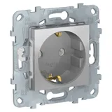Розетка Schneider Electric Unica, NEW с заземлением, без шторок, винт. зажим, 16 А, 250 В, алюминий