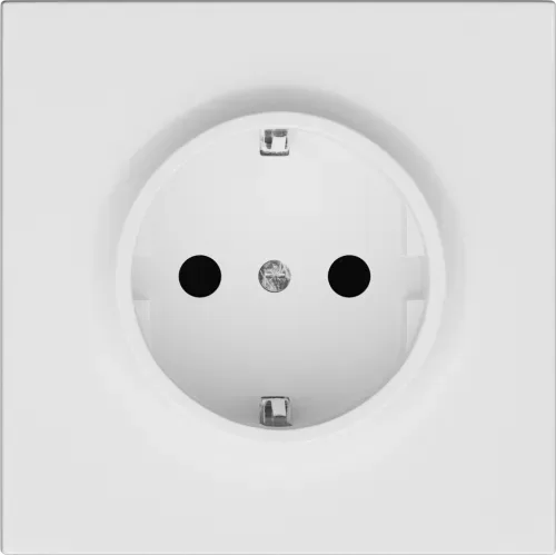 Накладка для розетки Schuko с заземлением со шторками 16A 250 В~, матовый белый, серия R98
