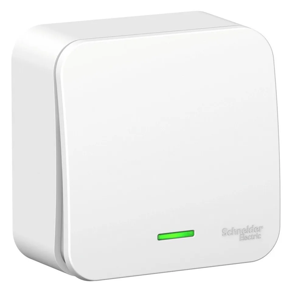 Выключатель Systeme Electric Blanca, открытой установки 1-клавишный переключатель (cх.6) с подсветкой изол. пл, 10А, 250B, белый