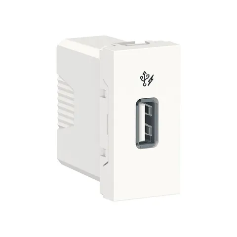 Розетка USB Schneider Electric Unica, MODULAR, 5 В / 1000 мА, 1 модуль белый