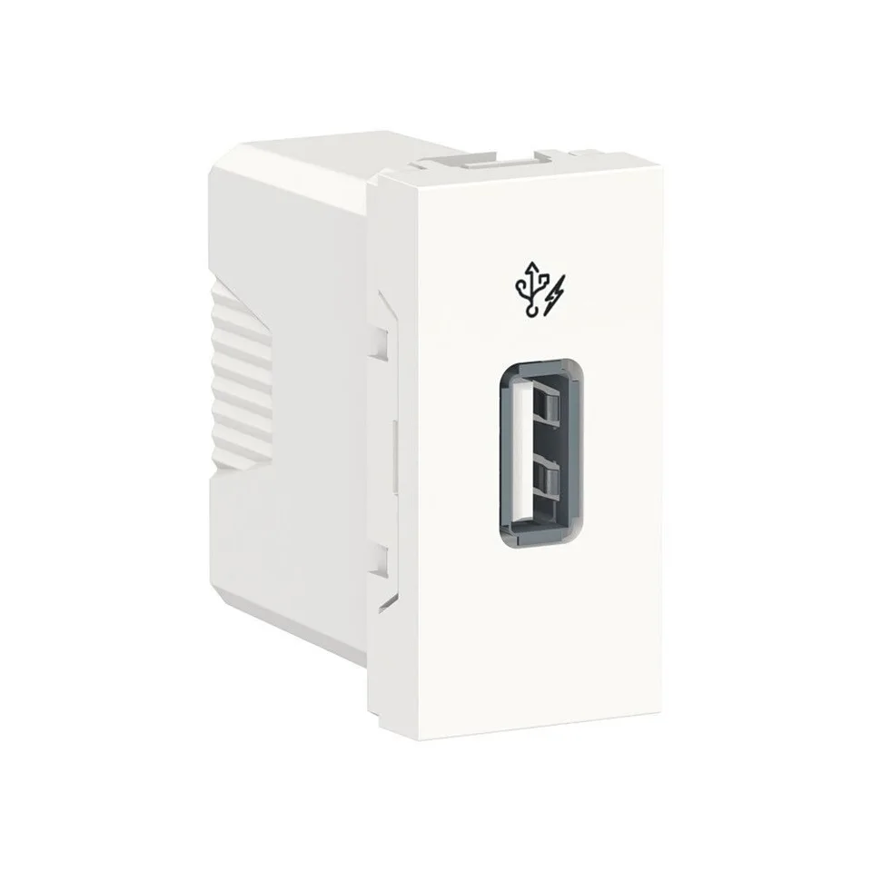 Розетка USB Schneider Electric Unica, MODULAR, 5 В / 1000 мА, 1 модуль белый