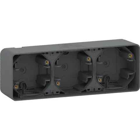 Коробка для открытой установки Schneider Electric Mureva, S, 3-х постовой бокс накл. монтажа, антрацит, IP55