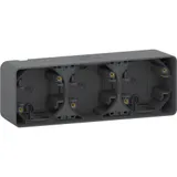 Коробка для открытой установки Schneider Electric Mureva, S, 3-х постовой бокс накл. монтажа, антрацит, IP55