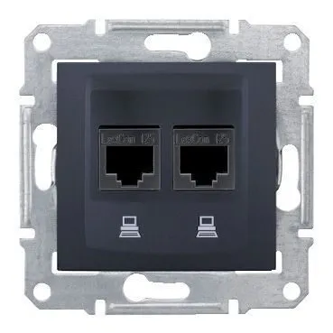 Розетка Schneider Electric Sedna, компьют. х2, графит
