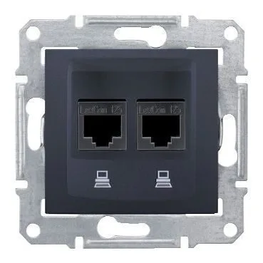 Розетка Schneider Electric Sedna, компьют. х2, графит