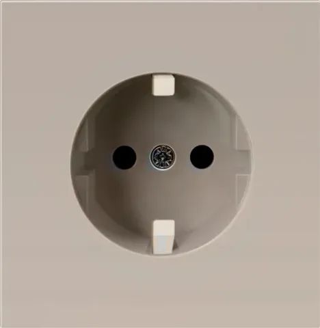 Накладка плоская для розетки Schuko с заземлением, со шторками 16A 250 В~, матовый песок, серия R98
