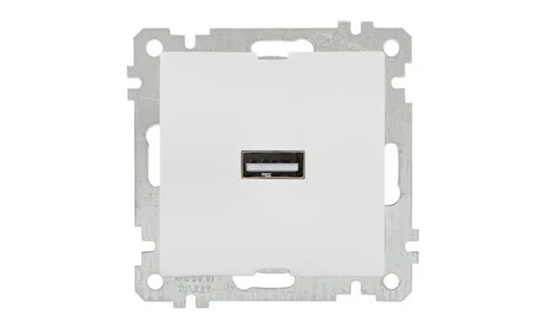 21 - Розетка 1xUSB Type A, белая