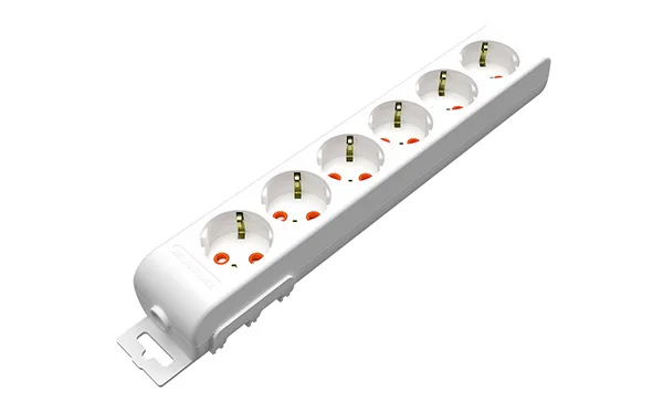 Ri-tech - Колодка розеточная 6x2P+E, со шторками, белый