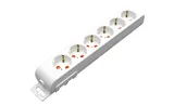 Ri-tech - Колодка розеточная 6x2P+E, со шторками, белый