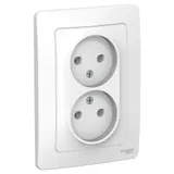 Розетка Systeme Electric Blanca, скрытой установки двойная без заземления без шторок, 16А, 250В, белый