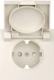 Накладка для розетки Schuko с заземлением, с крышкой, 16A 250 В~, матовый кремовый, серия S08