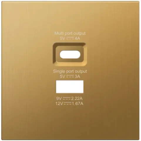 Накладка для розеток USB A+C, матовое золото, серия R98 METAL