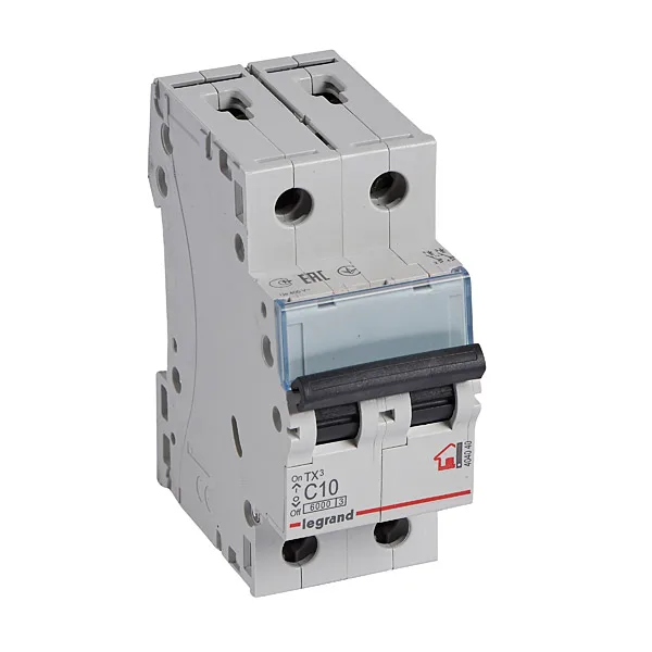 Авт. выключатель TX3, 2P, 10A, хар-ка C, 6kA, 2M