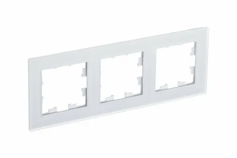 Рамка Systeme Electric AtlasDesign, 3-постовая, матовое стекло белый
