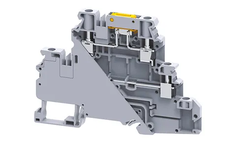 Клемма двухъярусная с ножевым размыкателем CYDLK4 /6x94,5mm, винтовая, 4 присоед., 4(max 6)mm2, 20/32A, 630V, серая