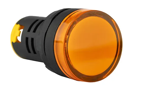 Индикатор светодиодный моноблочный AD116-22DS, желтый, LED 380VAC, IP65, 22mm