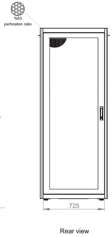 Щит серверный телеком. 19", 42U, ВxШxГ 2010x800x1000мм, DYNAmic Basic Server, перед. дверь перф., задн. дверь перф. распашн., с каб. вводом, черный