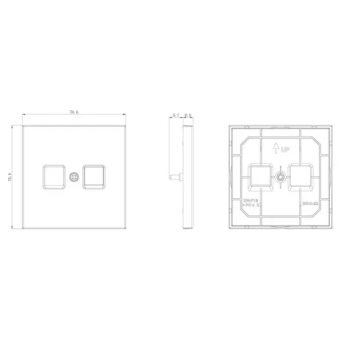 Накладка для розетки RJ45/RJ11, одиночная, матовое золото, серия R98 METAL