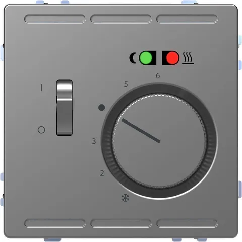 Термостат Schneider Electric D-Life, терморегулятор тепл. пола с центр. пл. с выкл. +4м 230В, нерж. сталь, SD