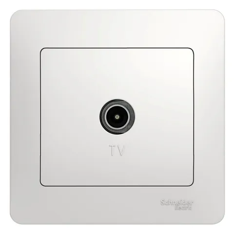 Розетка ТВ Systeme Electric Glossa, TV антенна коннектор, в сборе, белый