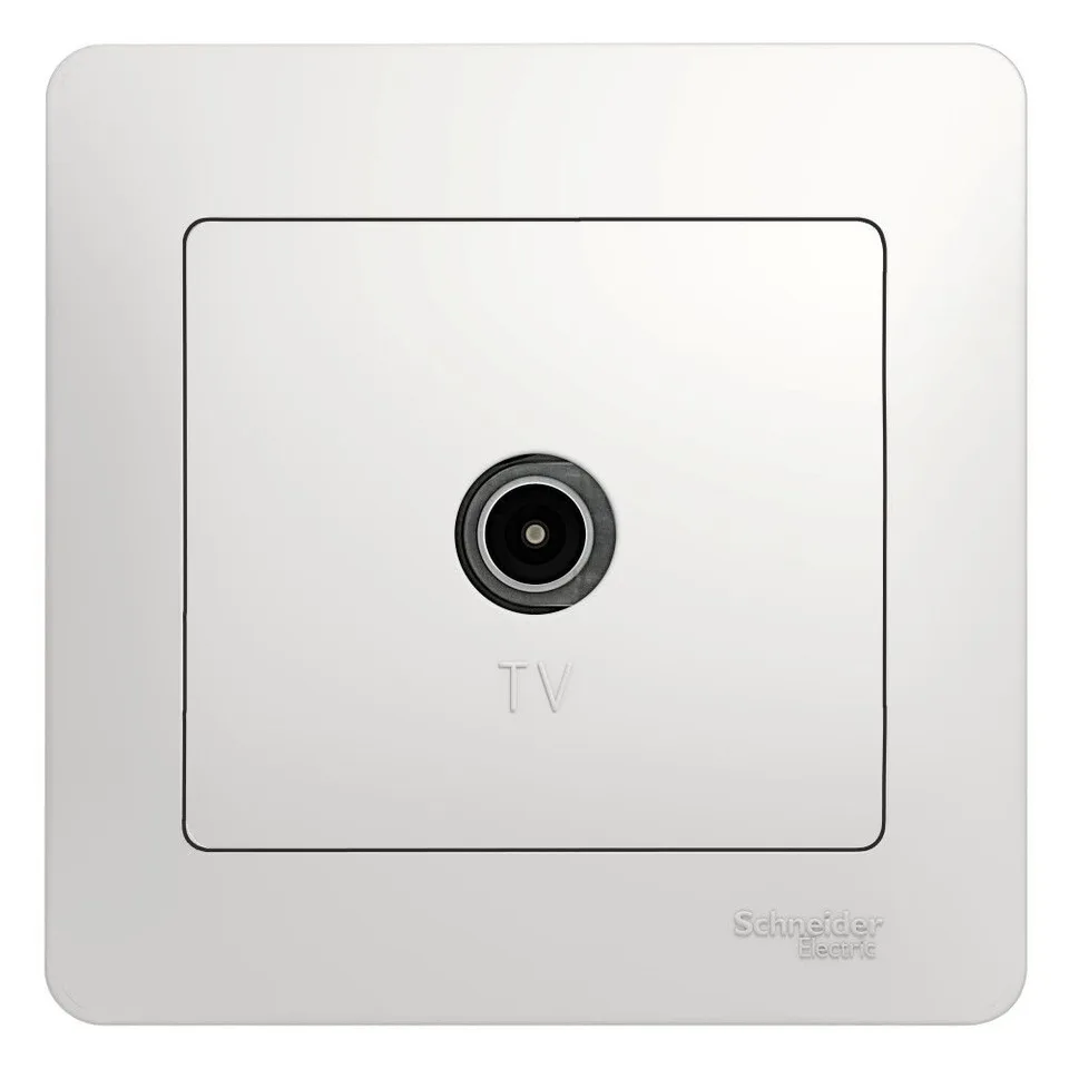 Розетка ТВ Systeme Electric Glossa, TV антенна коннектор, в сборе, белый