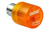 Индикатор светодиодный BA15S, желтый, мигающий свет, 24VAC/DC