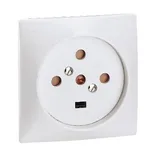 Розетка силовая 20A, 3P+N+E, 80х80мм, защ. шторки, сл. кость