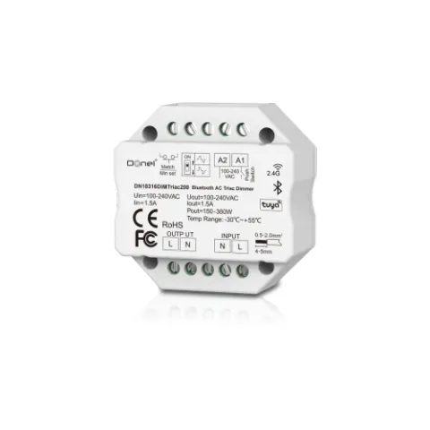 Диммер Triac BT+RF+Push, AC 230В 1 канал.1.5А, макс.мощность LED 200Вт, Push-Dim