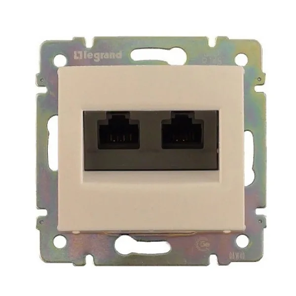 Valena - Розетка 2хRJ-45 FTP CAT6 монтаж на винтах, сл.кость