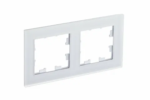 Рамка Systeme Electric AtlasDesign, 2-постовая, матовое стекло белый