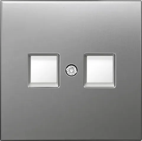 Накладка для розетки RJ45, 2-я, благородная сталь, серия R98 METAL